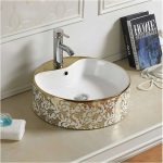 Chậu rửa lavabo đặt bàn hoa văn HANJIN HJ-5120