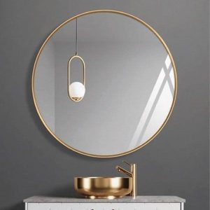 Gương tròn viền Inox trắng, vàng Hanjin HJG-008