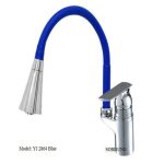 Vòi rửa bát cần mềm Sobisung YJ-2864 Blue nóng lạnh