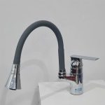 Vòi rửa bát cần mềm Sobisung YJ-2864 Grey nóng lạnh