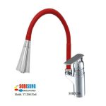 Vòi rửa bát cần mềm Sobisung YJ-2864 Red nóng lạnh