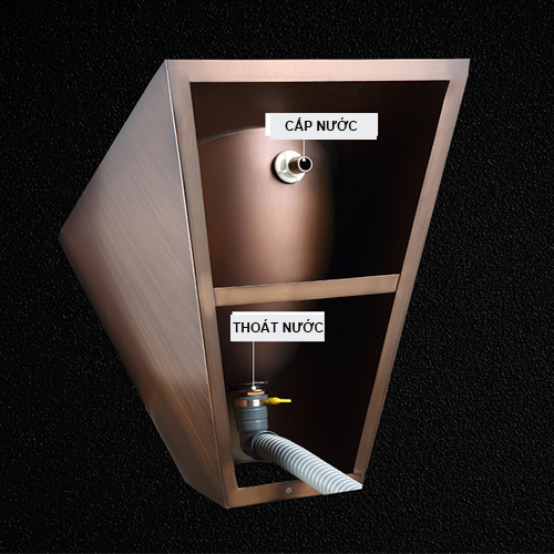 Bồn tiểu nam Swass  inox 304 STN-8105 ( màu đồng cổ)