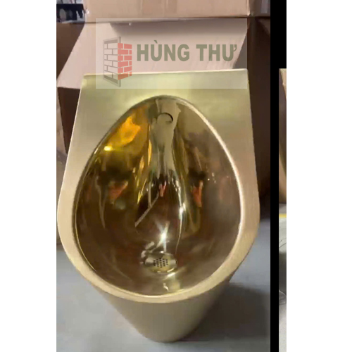 Bồn tiểu nam Swass  inox 304 STN-8107 có kèm van cảm ứng ( màu vàng mờ)