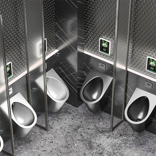  Bồn tiểu nam Swass  inox 304 STN-8108 có kèm van cảm ứng ( màu xám đen)