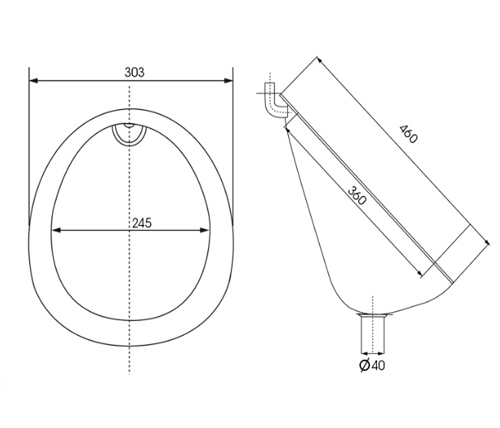Tiểu nam SWASS treo tường INOX 304 STN-8110