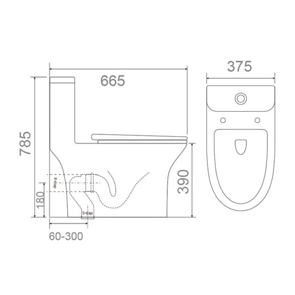 Bồn cầu Ecod liền khối EB036