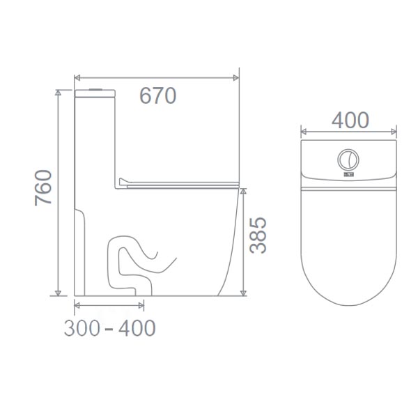 Bồn cầu Ecod liền khối EB117/PP