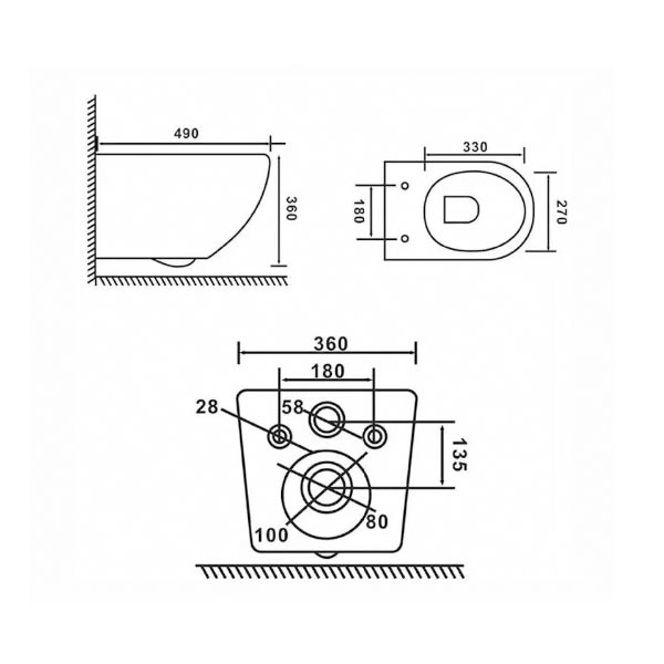 Bồn Cầu Ecod Treo Tường EB266