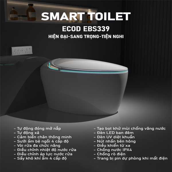 Bồn cầu Ecod điện tử EBS339