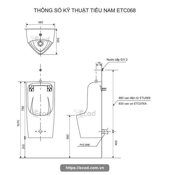 Tiểu nam treo tường ETC068