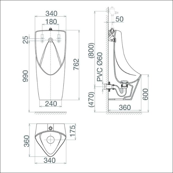 Tiểu nam treo tường cấp dương T6