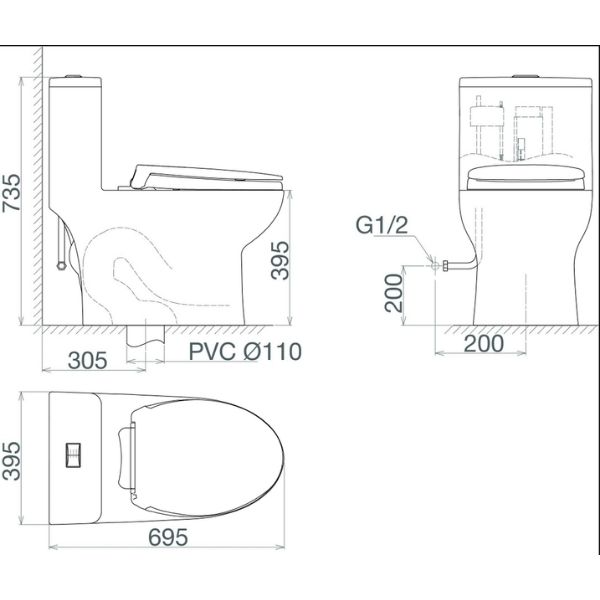 Bàn cầu một khối V64