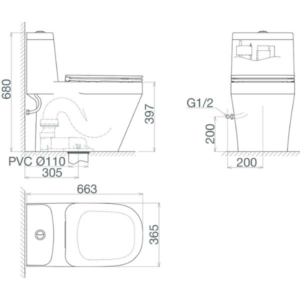 Bàn cầu một khối V68