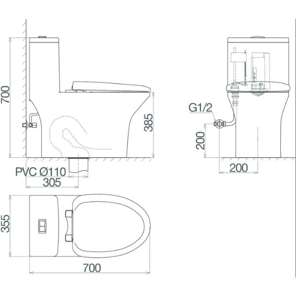 Bàn cầu một khối V72