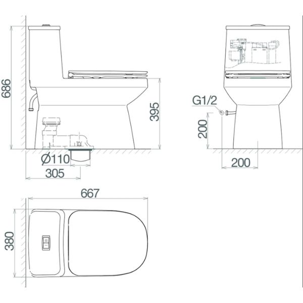 Bàn cầu một khối V816