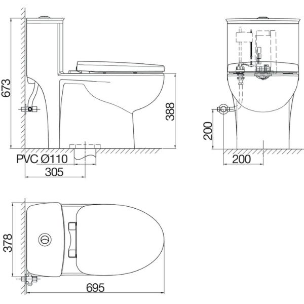 Bàn cầu một khối V819