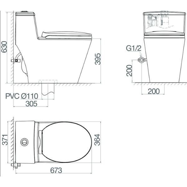 Bàn cầu một khối V823