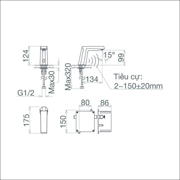 Vòi cảm ứng dùng pin VG1028.1