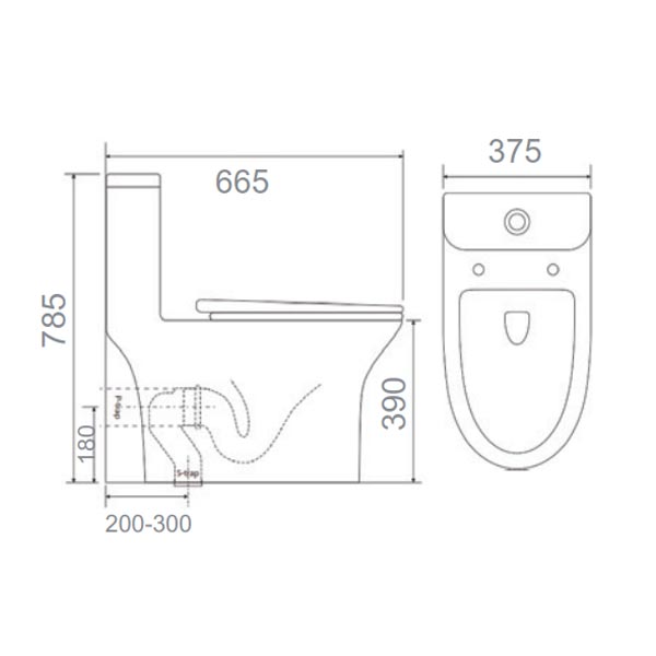 Bồn cầu Ecod nắp rửa cơ EB036/EBN282R