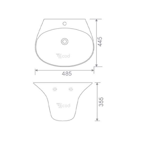 Chậu treo tường liền khối EC6003