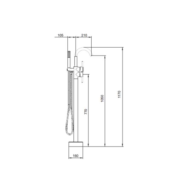 Sen xả bồn tắm đặt sàn SB3503(Mầu xám)