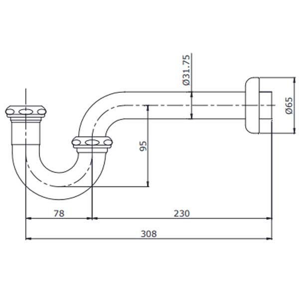 Ống thải chữ P Ecod/EP121/D