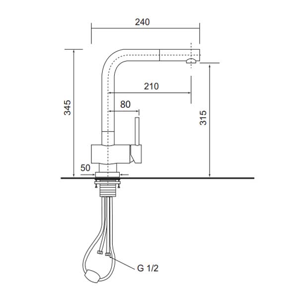 Vòi Bếp Nóng Lạnh EK1150