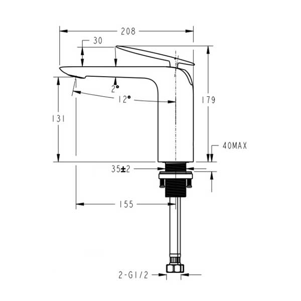 Vòi chậu nóng lạnh Ecod/EV0023 - MẦU ĐEN 3 Vòi chậu nóng lạnh EV0023 - MẦU ĐEN