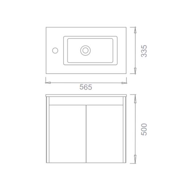 Bộ tủ chậu EC5633 trắng 