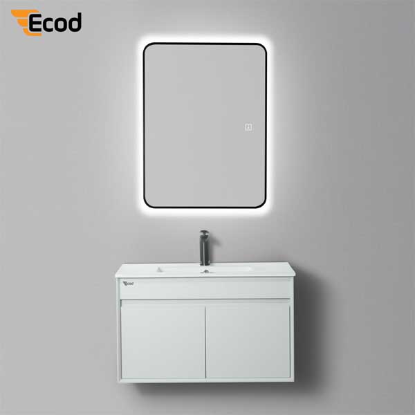 Gương chữ nhật 60x80 cm led 3 màu khung nhôm đen - EGK6080 LED/Sấy