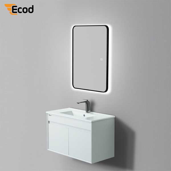 Gương chữ nhật 60x80 cm led 3 màu khung nhôm đen - EGK6080 LED/Sấy