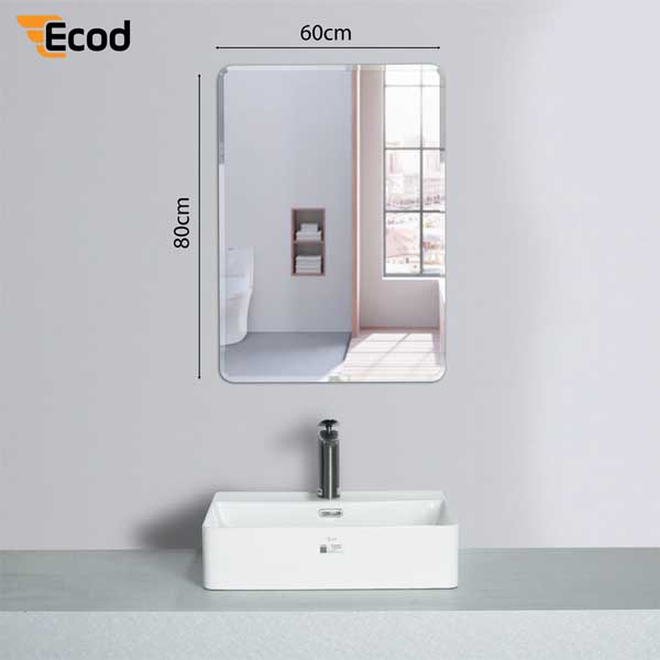Gương chữ nhật 60x80 cm bo góc vát cạnh - EGT6080