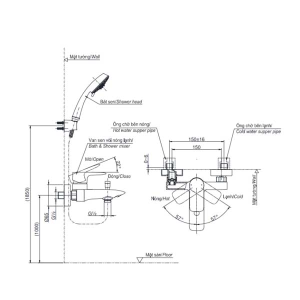 Sen tắm nóng lạnh EV031/EP124