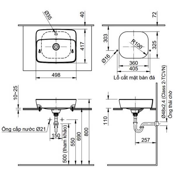 Chậu Rửa Lavabo Inax AL-286V Đặt Bàn