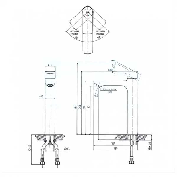 Vòi Lavabo Inax LFV-612SH Nóng Lạnh Thân Cao 2 Vòi Lavabo Inax LFV-612SH Nóng Lạnh Thân Cao