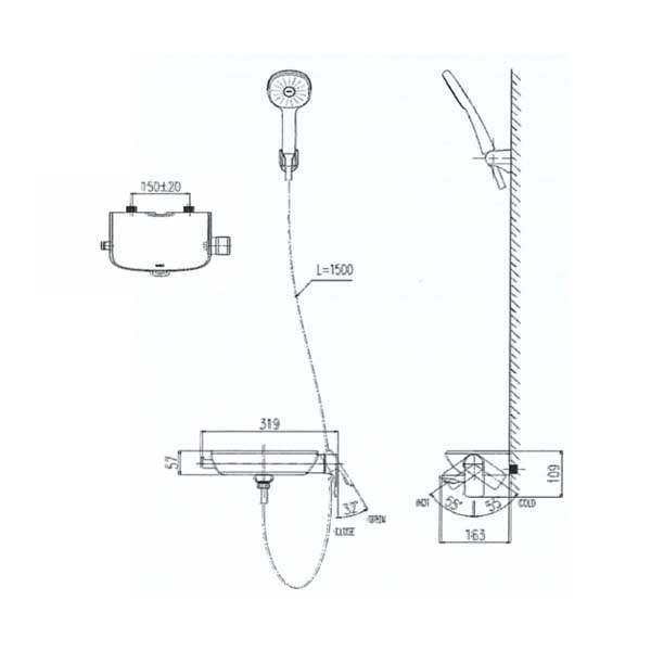 Sen tắm nóng lạnh INAX BFV-613S 3 Sen tắm nóng lạnh INAX BFV-613S