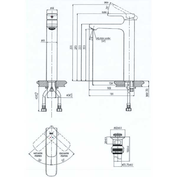 Vòi Lavabo Inax LFV-632SH-2 Nóng Lạnh 2 Vòi Lavabo Inax LFV-632SH-2 Nóng Lạnh