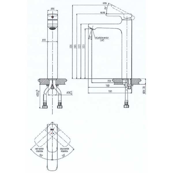 Vòi Lavabo Inax LFV-632SH Nóng Lạnh Thân Cao 2 Vòi Lavabo Inax LFV-632SH Nóng Lạnh Thân Cao
