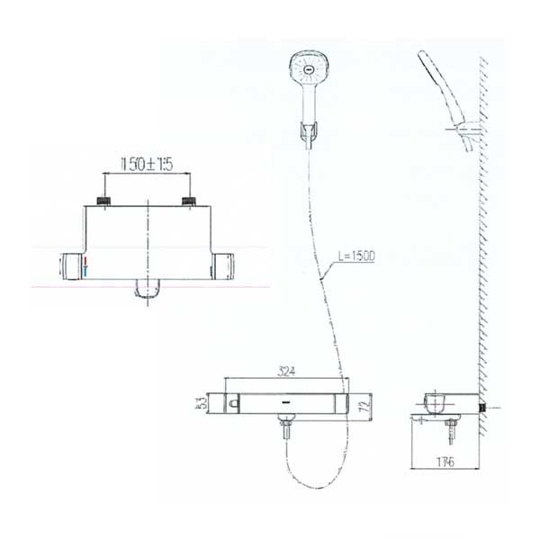 Sen tắm Inax BFV-636T nhiệt độ 2 Sen tắm Inax BFV-636T nhiệt độ