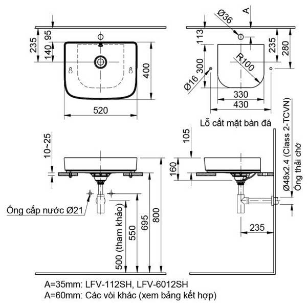 Chậu Rửa Lavabo Inax AL-638V Đặt Bàn 2 Chậu Rửa Lavabo Inax AL-638V Đặt Bàn