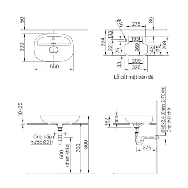Chậu Rửa Lavabo Inax AL-662V Đặt Bàn