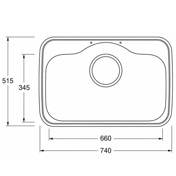 Chậu rửa 1 hố đại dương vành AMY AM 740 3 Chậu rửa 1 hố đại dương vành AMY AM 740