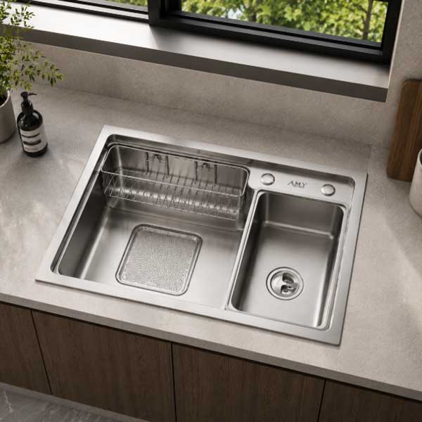 Chậu rửa 1 hố đại dương vành AMY - AM 7546 2 Chậu rửa 1 hố đại dương vành AMY - AM 7546