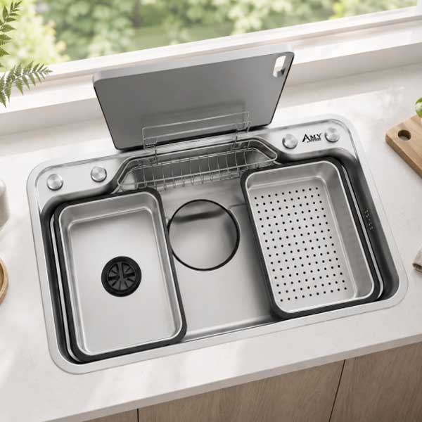 Chậu rửa 1 hố đại dương vành AMY - AM 7848