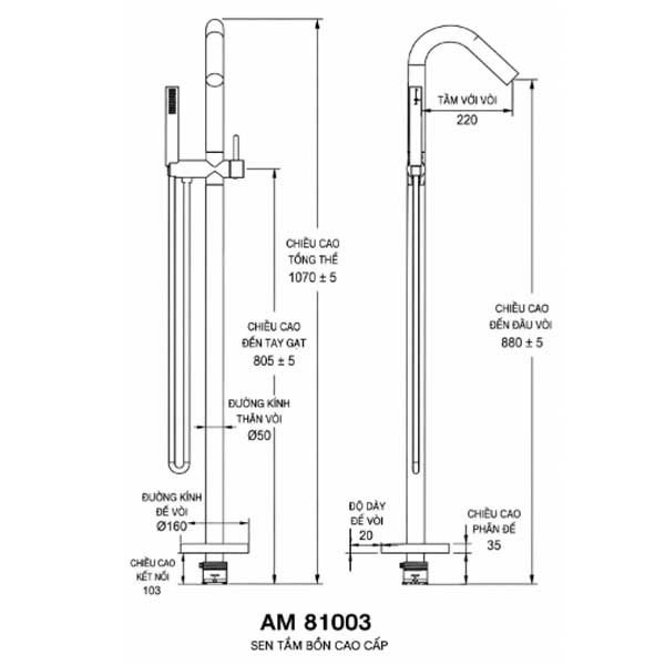 Sen tắm bồn cao cấp AMY AM 81003