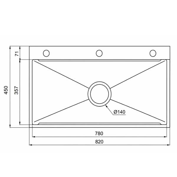 Chậu rửa 1 hố Inox AMY AM 8245 3 Chậu rửa 1 hố Inox AMY AM 8245