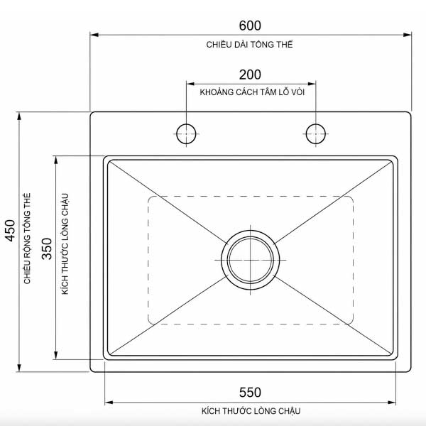 Chậu rửa bát thủ công AMY AM8260 3 Chậu rửa bát thủ công AMY AM8260