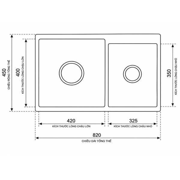 Chậu rửa bát thủ công cao cấp AMY AM8282N 3 Chậu rửa bát thủ công cao cấp AMY AM8282N