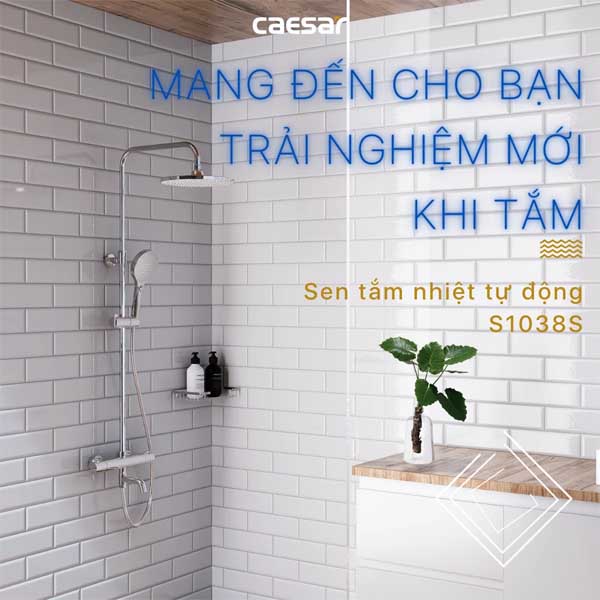 Bộ Sen Cây Tắm Nhiệt Độ CAESAR S1038S
