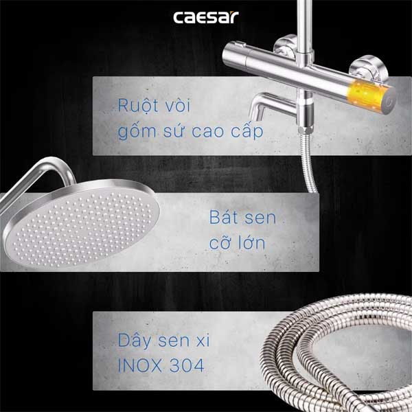 Bộ Sen Cây Tắm Nhiệt Độ CAESAR S1038S